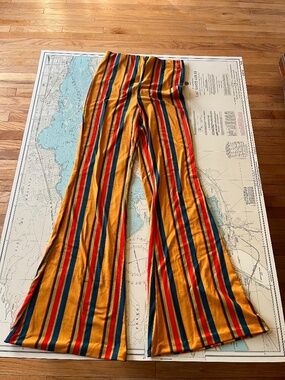 Forever 21 Vertical Stripe Bell Bottom Flare Pants